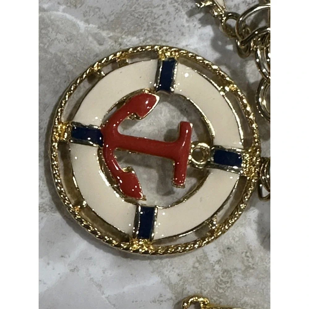 Pedre Women Round‎ Watch Gold Tone Sea Ship Charms Quartz New Battery Vintage